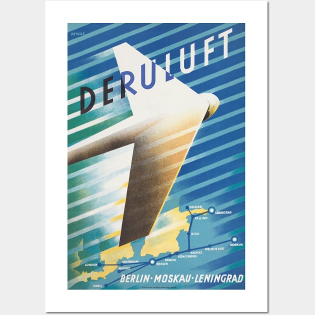 Deruluft Germany Vintage Poster 1934 Wall Art by vintagetreasure